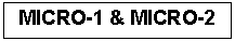 Text Box: MICRO-1 & MICRO-2